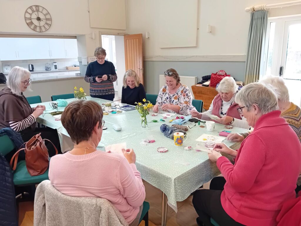 Craft Club session  having a "go" at tackling a new craft